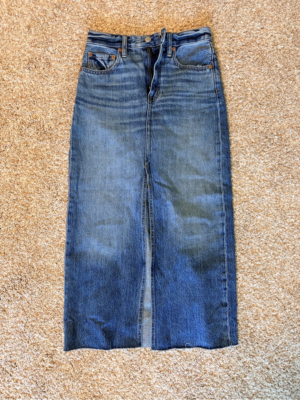 pistola long jean skirt in Blue Wash